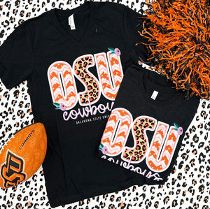 Okla State Leopard & Chevron T-Shirt