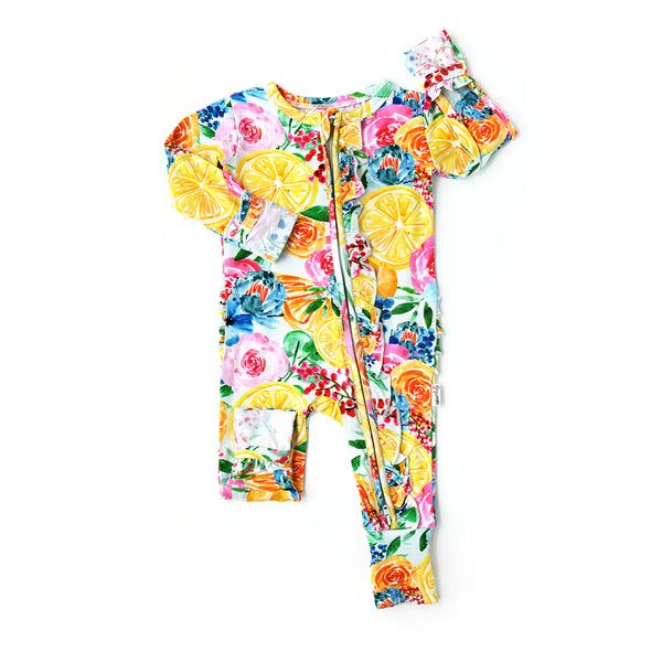 Ruffle Zip Footie - Lillyana