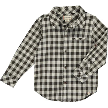 Long Sleeved Woven Shirt - Brown/Cream Plaid