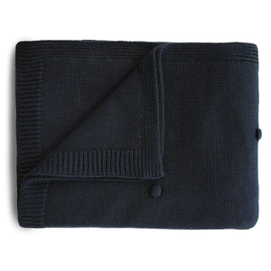 Textured Dots Knit Blanket - Navy