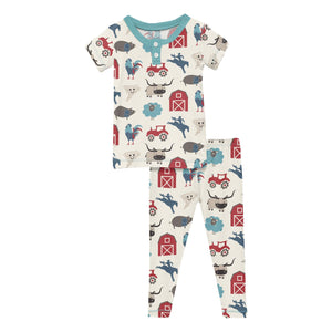 Short Sleeve Henley Pajama Set - Rowdy Howdy