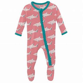Zipper Ruffle Footie - Sharky