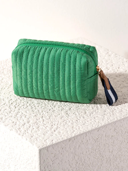 Quilted Nylon Cosmetic Pouch