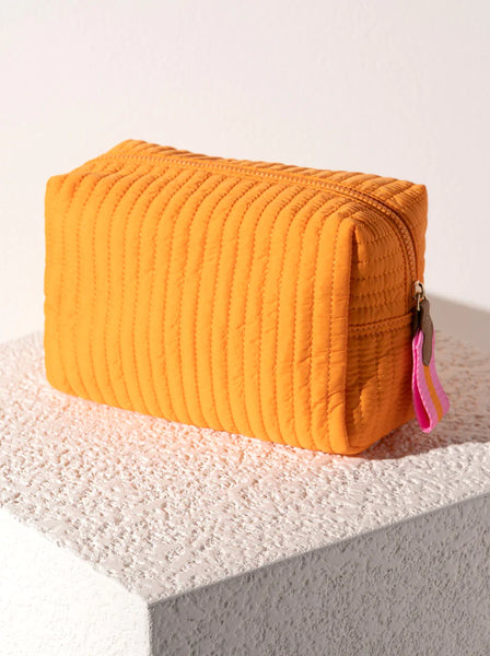 Quilted Nylon Cosmetic Pouch