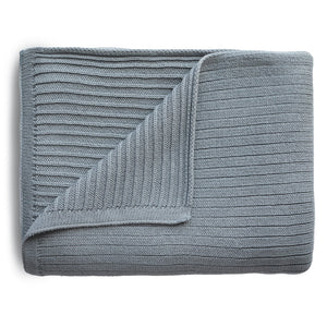 Ribbed Knit Blanket - Smoke