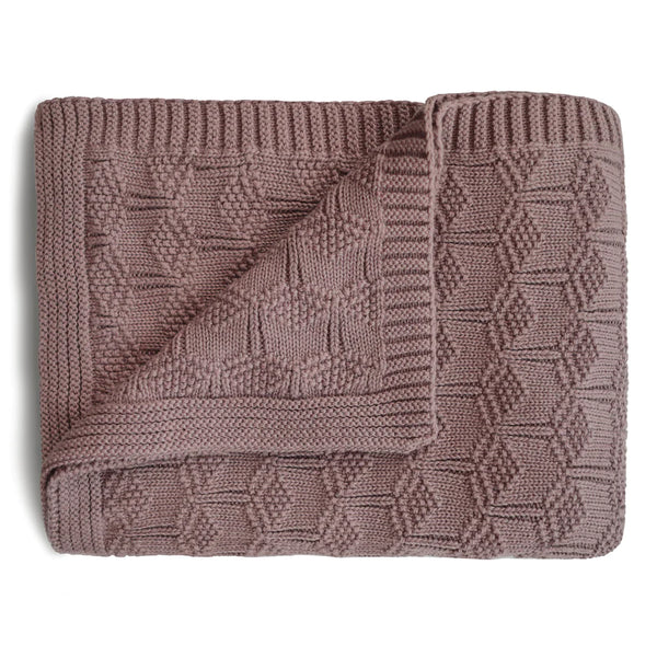 Honeycomb Knit Blanket - Desert Rose