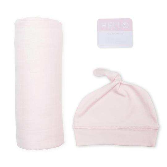 Swaddle & Hat Set - Pink