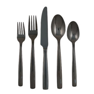 Simple Black Flatware Place Setting